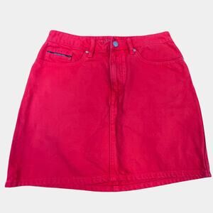 Calvin Klein Jeans Red Denim Mini Skirt W30